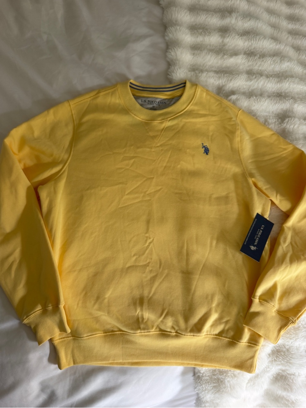 U.S. Polo Assn. Men’s M Crewneck Sweatshirt - Butter Popcorn Yellow